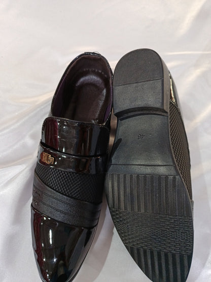 Wine Red Fashion Patchwork Leather Shoes For Men - RALO COLLECTION STUDIO