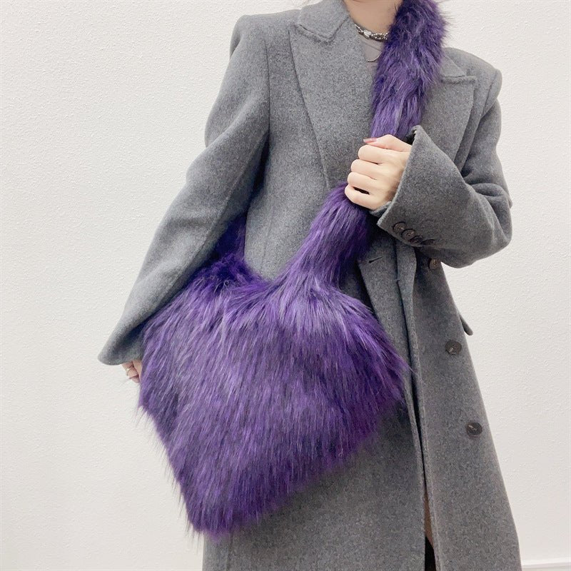 Ralo Cozy Heart Plush Winter Crossbody Bag - RALO COLLECTION STUDIO