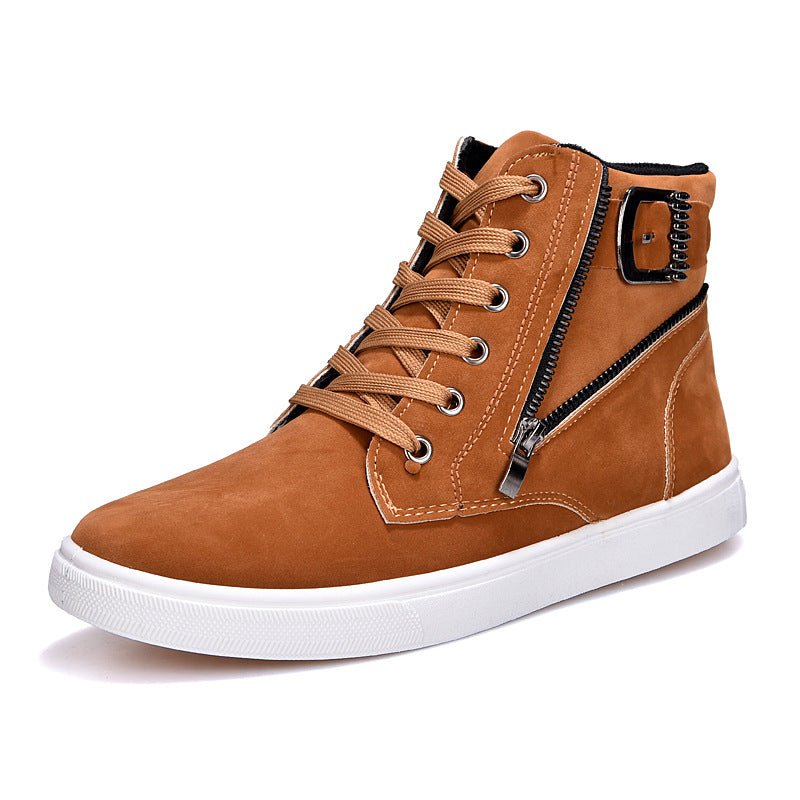 Winter Men's Boots Buckle Metrosexual Shoes Korean High Shoes British Style Casual Shoes - RALO COLLECTION STUDIO