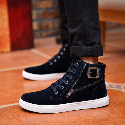 Winter Men's Boots Buckle Metrosexual Shoes Korean High Shoes British Style Casual Shoes - RALO COLLECTION STUDIO