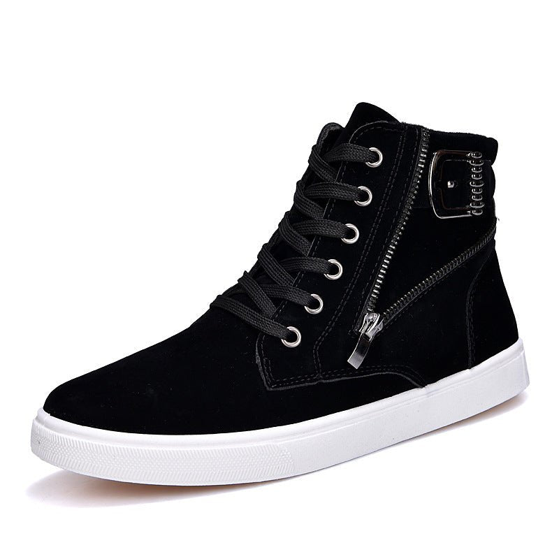 Winter Men's Boots Buckle Metrosexual Shoes Korean High Shoes British Style Casual Shoes - RALO COLLECTION STUDIO