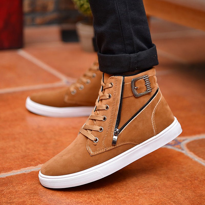 Winter Men's Boots Buckle Metrosexual Shoes Korean High Shoes British Style Casual Shoes - RALO COLLECTION STUDIO