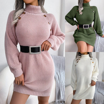 Ralo Women’s Winter Turtleneck Sweater Dress - RALO COLLECTION STUDIO
