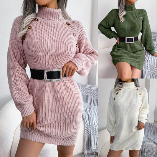 Ralo Women’s Winter Turtleneck Sweater Dress - RALO COLLECTION STUDIO