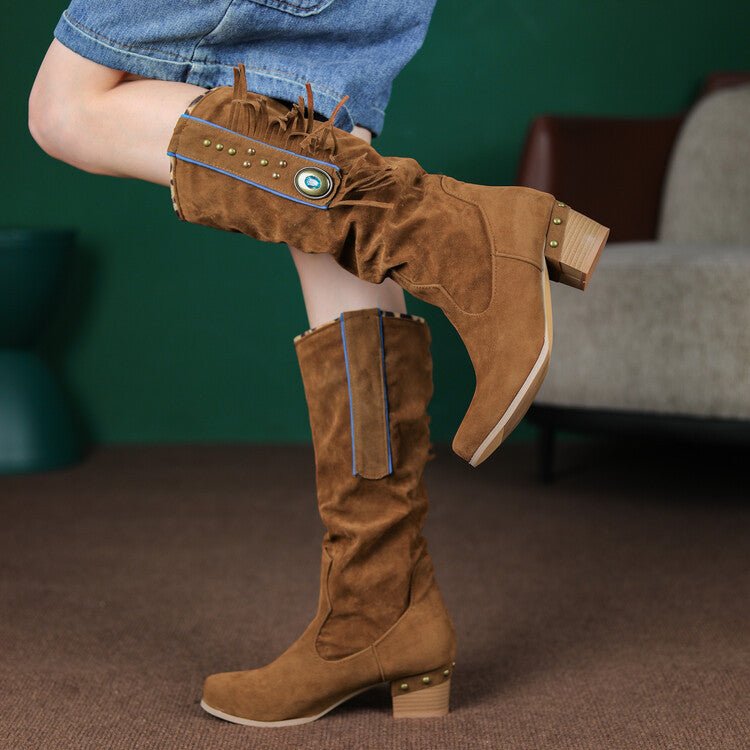 Woman Square Heel Shoe Booties - RALO COLLECTION STUDIO