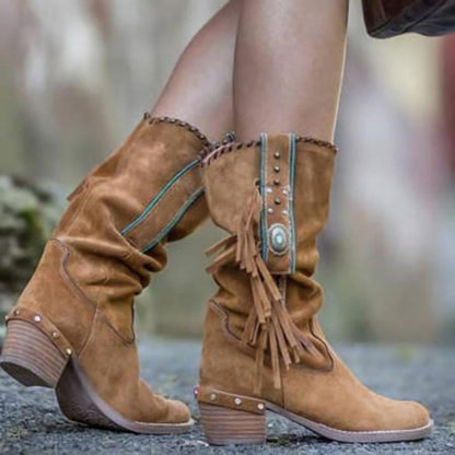 Woman Square Heel Shoe Booties - RALO COLLECTION STUDIO