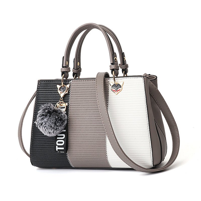 RALO COLLECTION Women’s Hairball Patchwork Handbag – Elegant Crossbody Shoulder Purse For Women - RALO COLLECTION STUDIO
