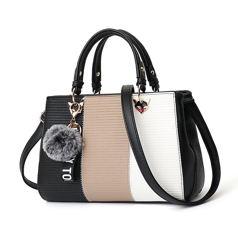 RALO COLLECTION Women’s Hairball Patchwork Handbag – Elegant Crossbody Shoulder Purse For Women - RALO COLLECTION STUDIO