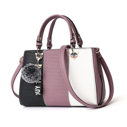 RALO COLLECTION Women’s Hairball Patchwork Handbag – Elegant Crossbody Shoulder Purse For Women - RALO COLLECTION STUDIO