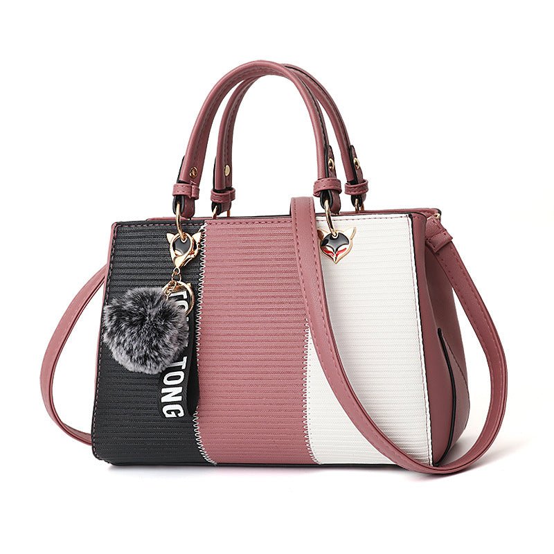 RALO COLLECTION Women’s Hairball Patchwork Handbag – Elegant Crossbody Shoulder Purse For Women - RALO COLLECTION STUDIO
