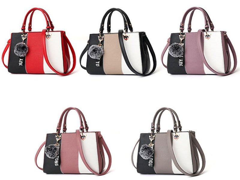 RALO COLLECTION Women’s Hairball Patchwork Handbag – Elegant Crossbody Shoulder Purse For Women - RALO COLLECTION STUDIO
