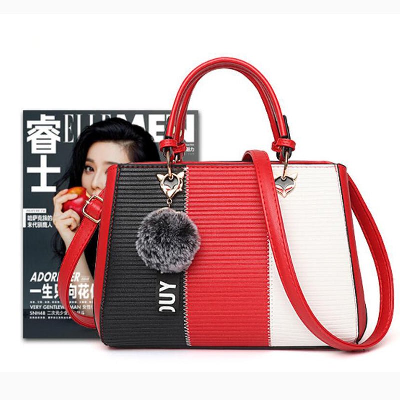 RALO COLLECTION Women’s Hairball Patchwork Handbag – Elegant Crossbody Shoulder Purse For Women - RALO COLLECTION STUDIO