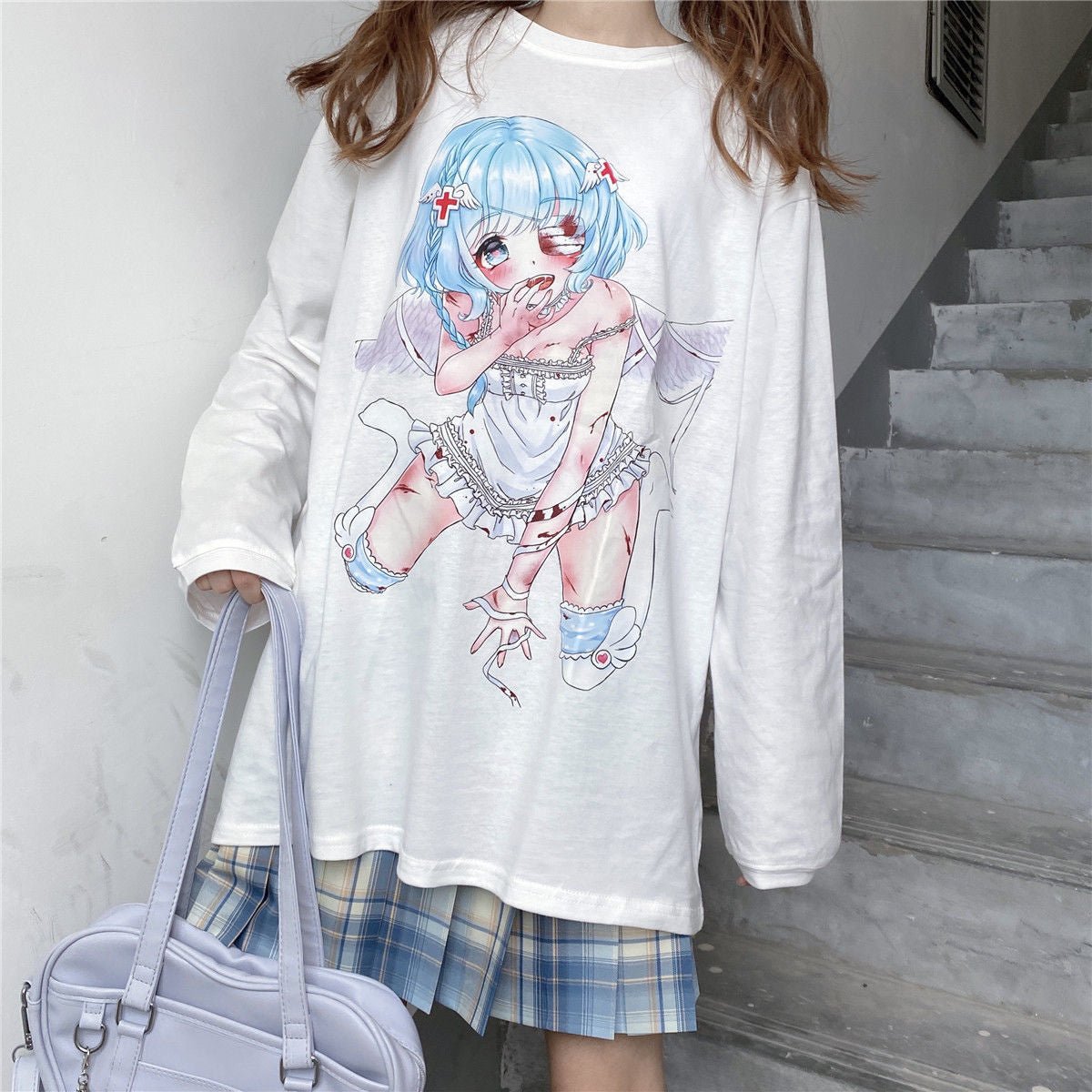 Women's Anime Long Sleeve Round Neck T-shirt - RALO COLLECTION STUDIO