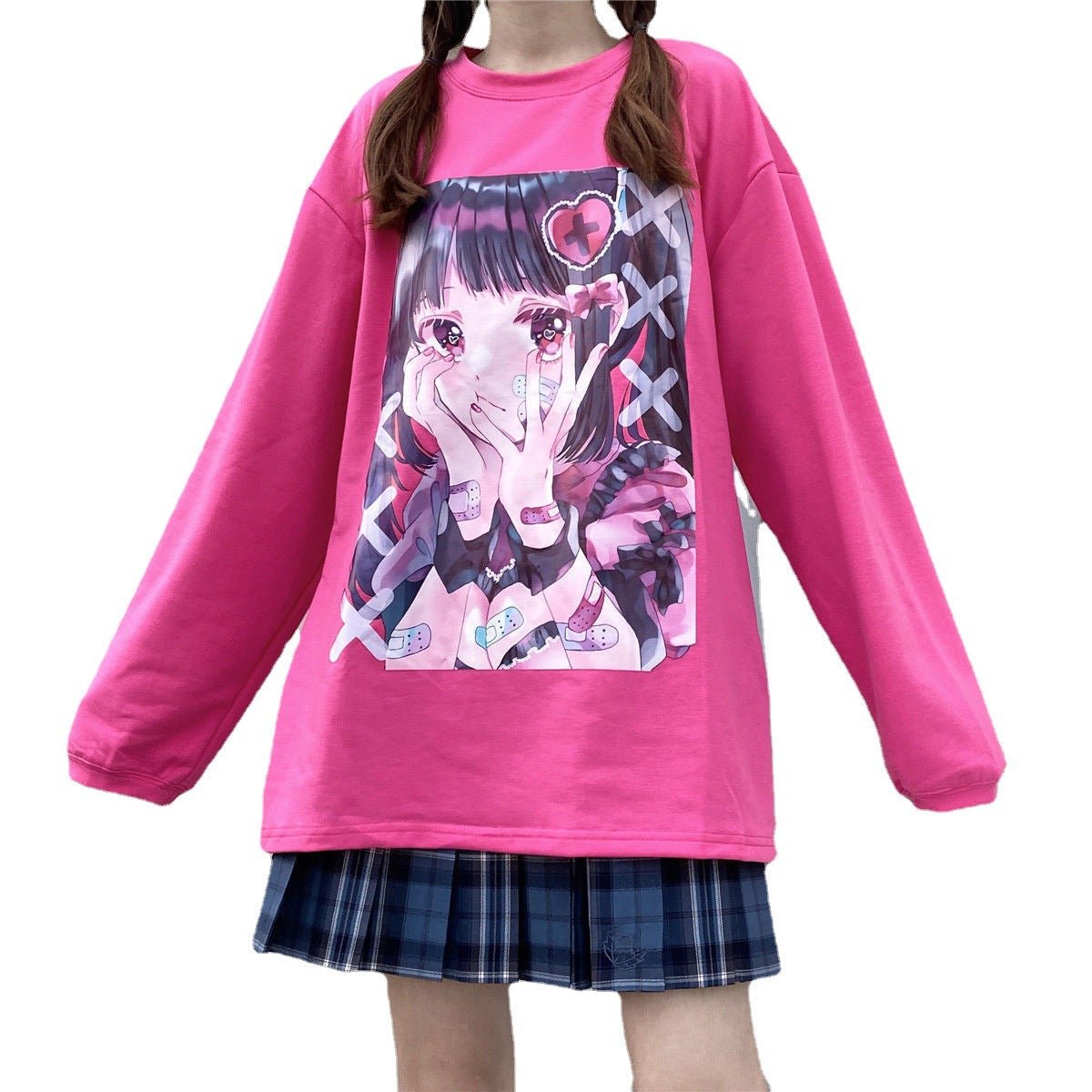 Women's Anime Long Sleeve Round Neck T-shirt - RALO COLLECTION STUDIO