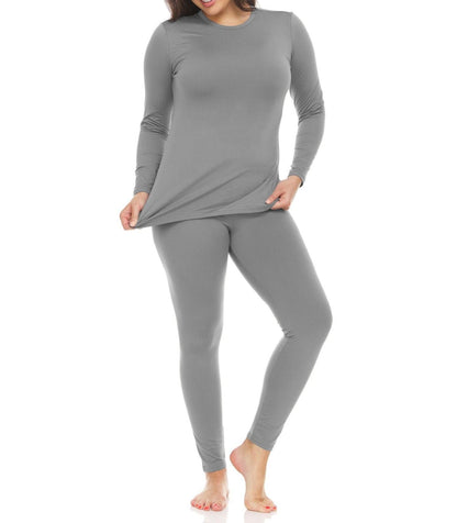Ralo Collection Women’s Thermal Underwear Set – Solid Color Long Sleeve Top & Leggings - RALO COLLECTION STUDIO