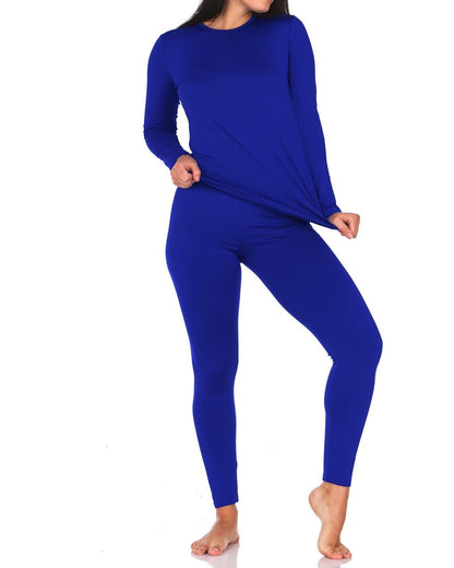 Ralo Collection Women’s Thermal Underwear Set – Solid Color Long Sleeve Top & Leggings - RALO COLLECTION STUDIO
