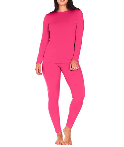 Ralo Collection Women’s Thermal Underwear Set – Solid Color Long Sleeve Top & Leggings - RALO COLLECTION STUDIO