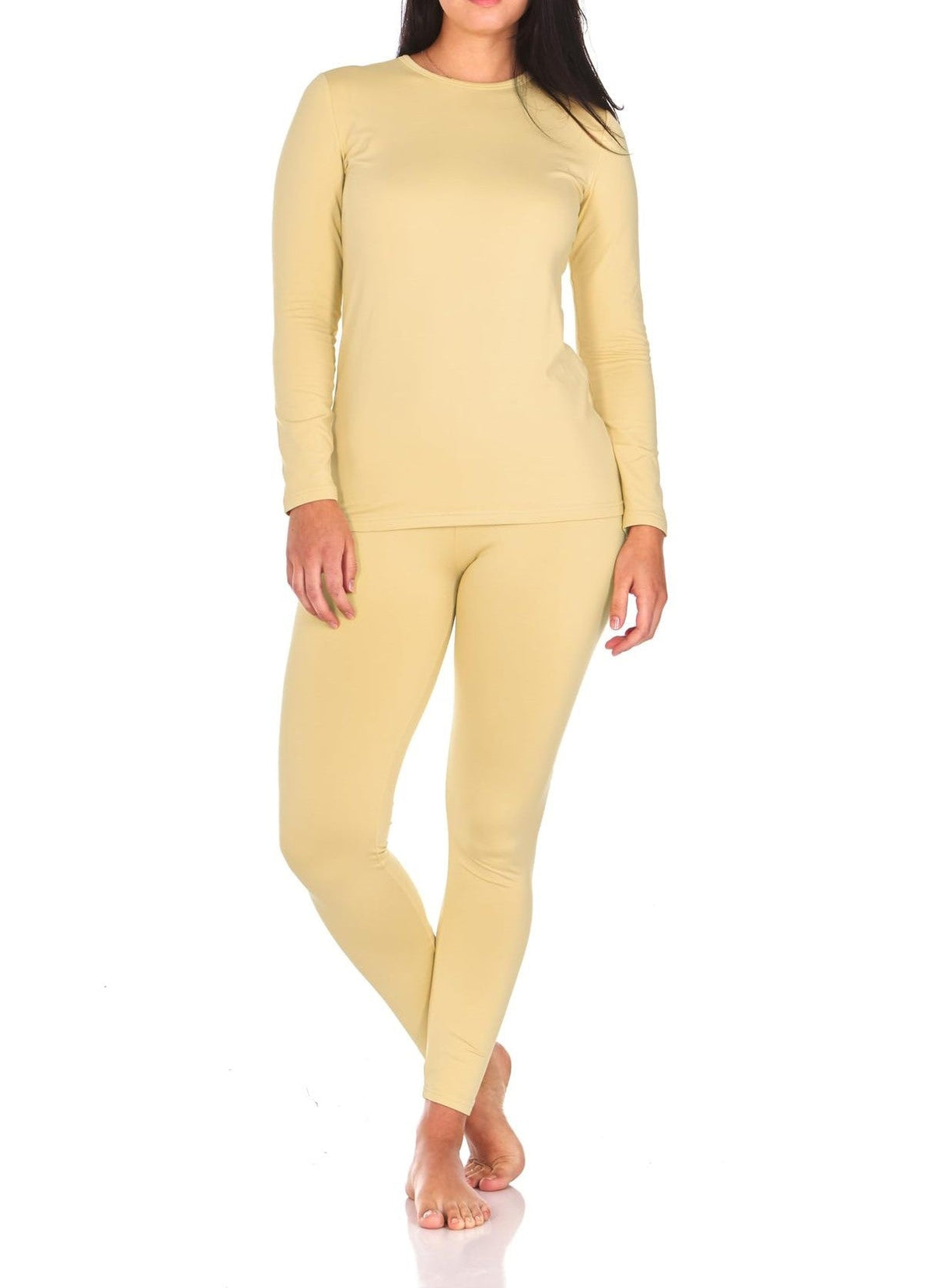 Ralo Collection Women’s Thermal Underwear Set – Solid Color Long Sleeve Top & Leggings - RALO COLLECTION STUDIO