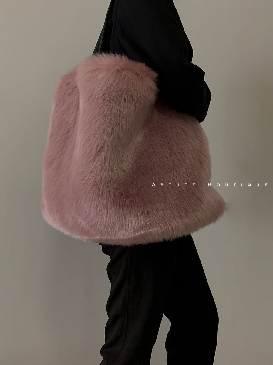 Ralo Luxe Plush Fur Shoulder Bag for Women - RALO COLLECTION STUDIO