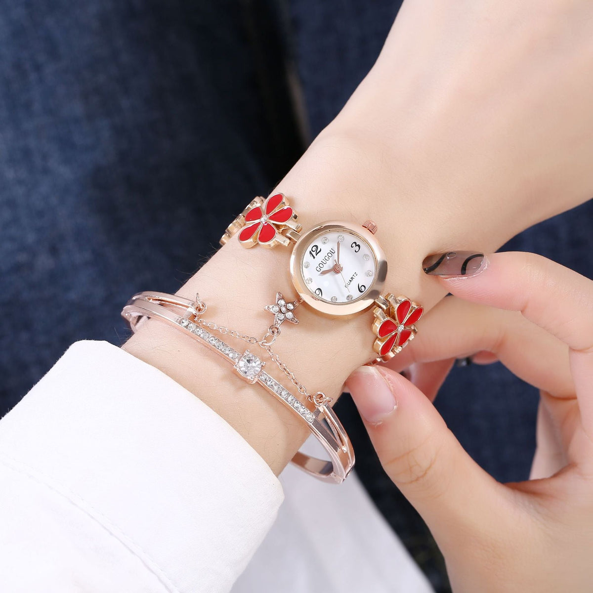 Women's Bracelet Watch Flower Disk Two-piece Bracelet Set - RALO COLLECTION STUDIO