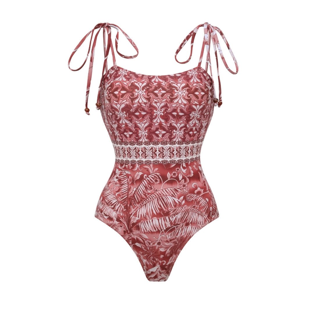 Ralo Women’s Casual Loose-Fit Ethnic-Style Tassel One-Piece Swimsuit - RALO COLLECTION STUDIO