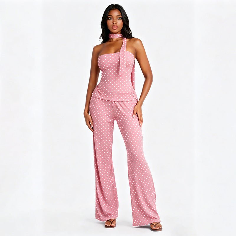 Ralo Women’s Polka Dot Tank Top & Full-Length Pants Set - RALO COLLECTION STUDIO