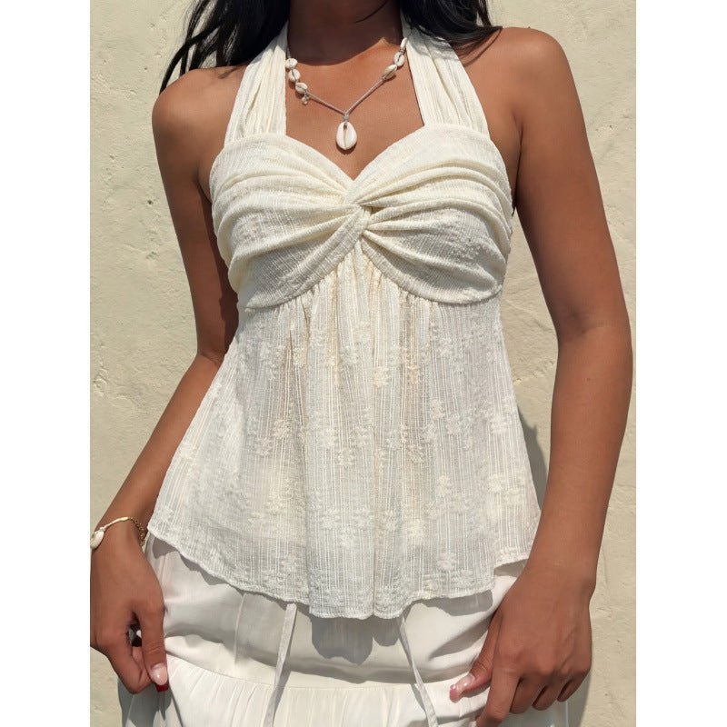 Womens Elegant Solid-color Twist-tie Top - RALO COLLECTION STUDIO