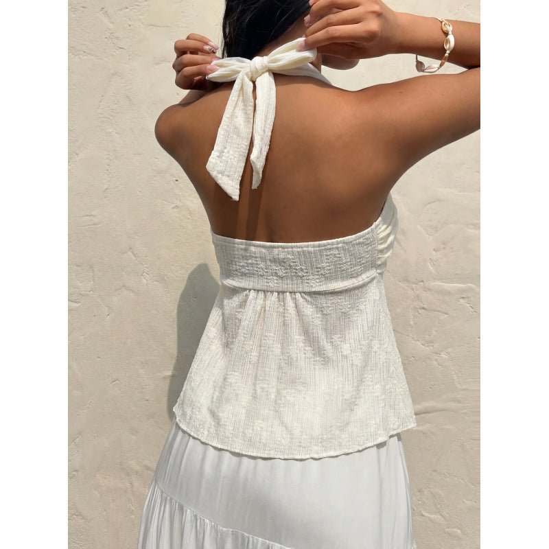 Womens Elegant Solid-color Twist-tie Top - RALO COLLECTION STUDIO