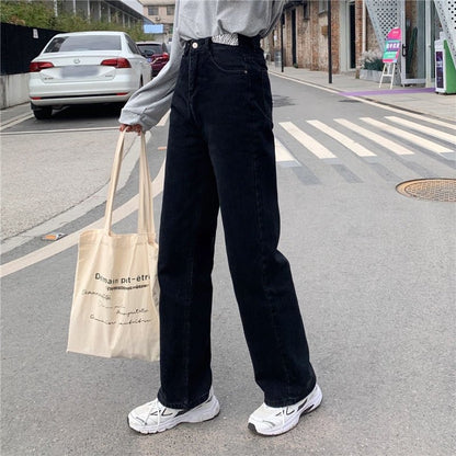 Women's Fall Retro High Waist Wide Leg Loose Jeans - RALO COLLECTION STUDIO