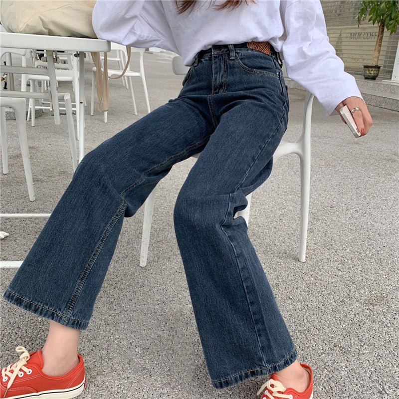 Women's Fall Retro High Waist Wide Leg Loose Jeans - RALO COLLECTION STUDIO