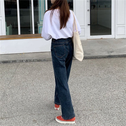 Women's Fall Retro High Waist Wide Leg Loose Jeans - RALO COLLECTION STUDIO