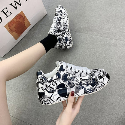 Women's Fashion Platform Casual Shoes Painted Sneakers - RALO COLLECTION STUDIO
