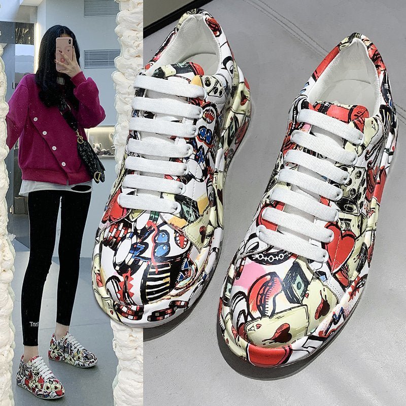 Women's Fashion Platform Casual Shoes Painted Sneakers - RALO COLLECTION STUDIO