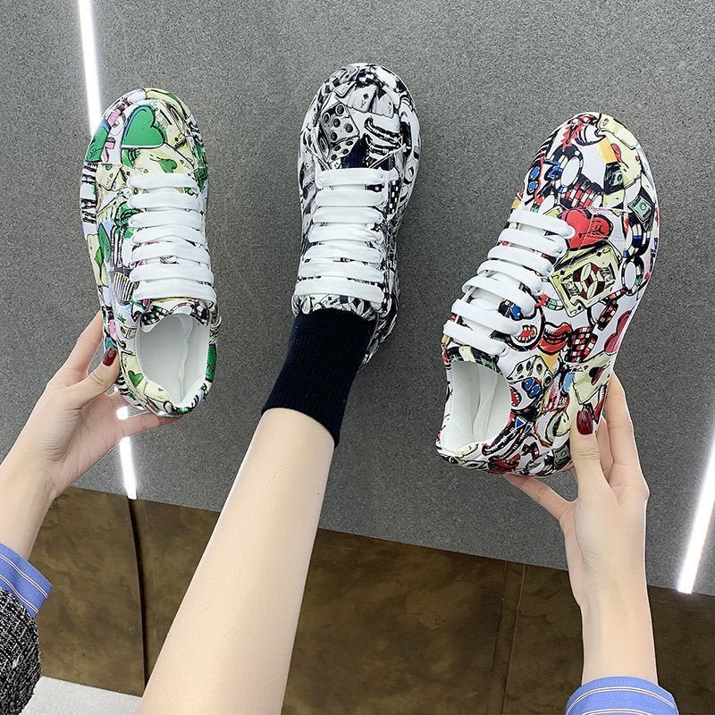 Women's Fashion Platform Casual Shoes Painted Sneakers - RALO COLLECTION STUDIO