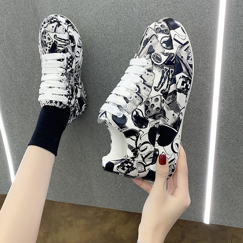 Women's Fashion Platform Casual Shoes Painted Sneakers - RALO COLLECTION STUDIO