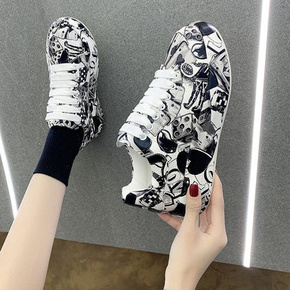 Women's Fashion Platform Casual Shoes Painted Sneakers - RALO COLLECTION STUDIO