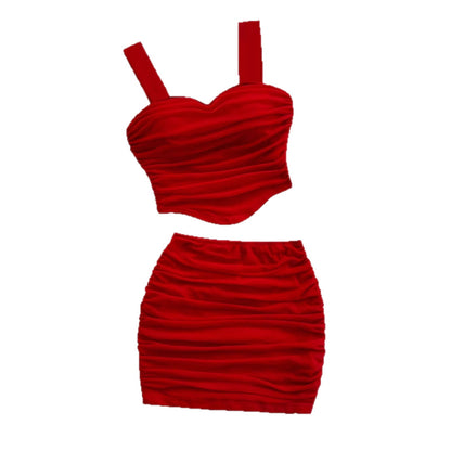 Ralo Women’s Fashionable Cinched-Waist Tube Top Set - RALO COLLECTION STUDIO