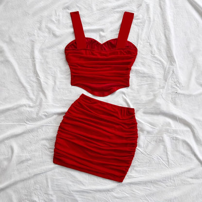 Ralo Women’s Fashionable Cinched-Waist Tube Top Set - RALO COLLECTION STUDIO