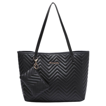 Women's Wave Pattern Diamond Plaid Embroidered Shoulder Bag Ralo Collection - RALO COLLECTION STUDIO