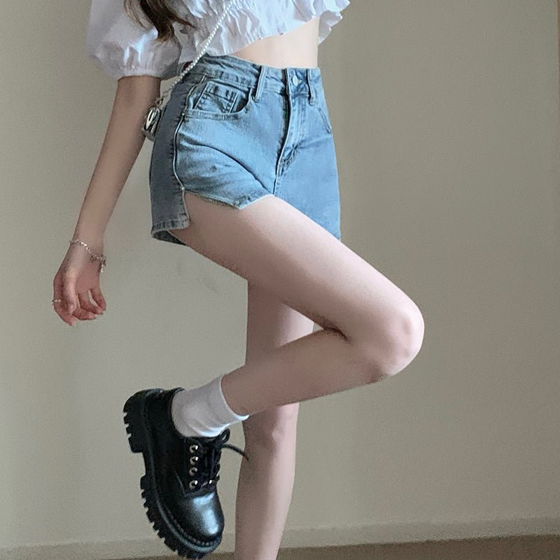 Women's High Waist Skinny Denim Shorts - RALO COLLECTION STUDIO
