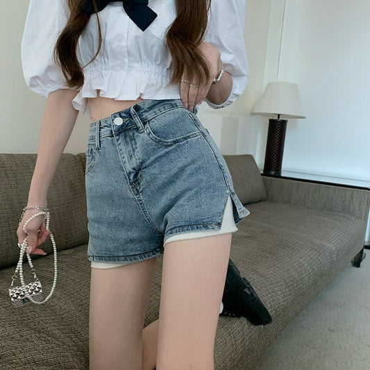 Women's High Waist Skinny Denim Shorts - RALO COLLECTION STUDIO