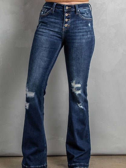 Women's Pants Fat Woman Large Size Worn Ripped High-waist Mopping Pants Trousers - RALO COLLECTION STUDIO