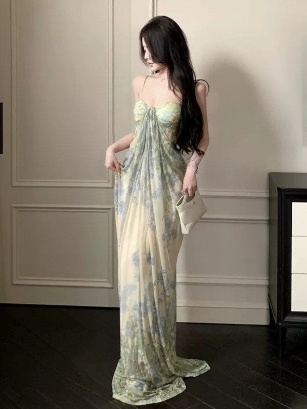 Womens Purple Floral-print Strap Dress - RALO COLLECTION STUDIO