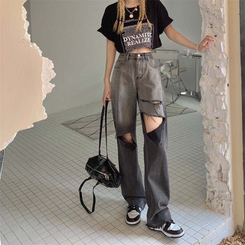 Women's Trendy Gradient High Waist Slim Ripped Jeans - RALO COLLECTION STUDIO