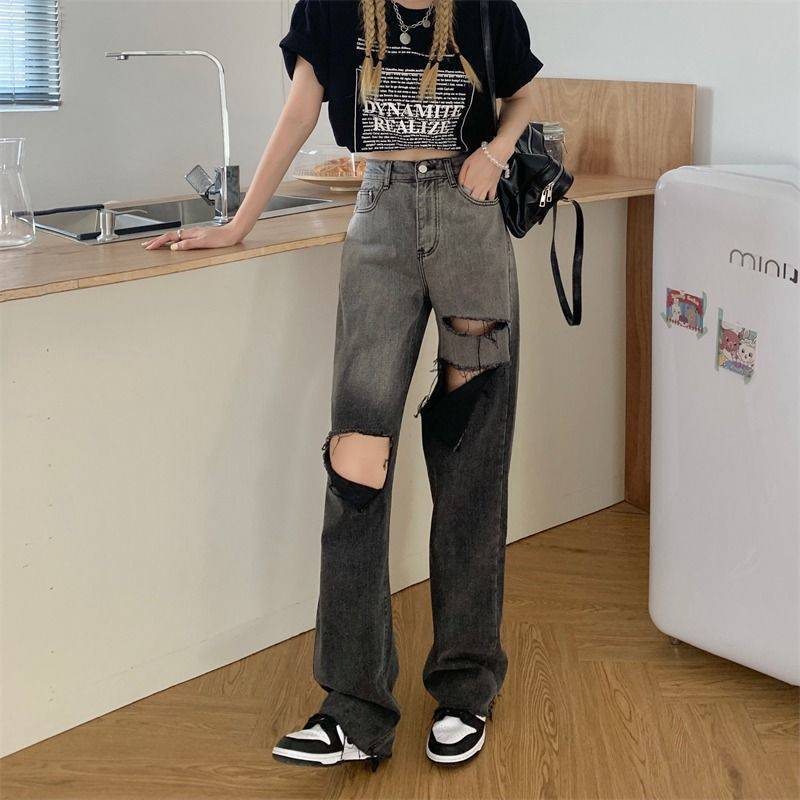 Women's Trendy Gradient High Waist Slim Ripped Jeans - RALO COLLECTION STUDIO