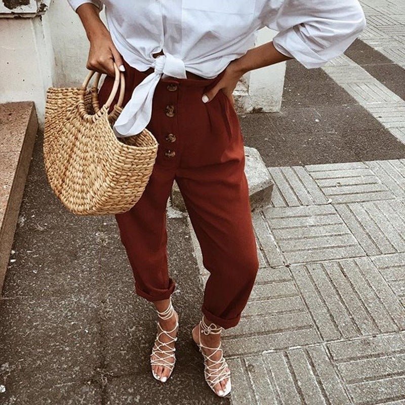 Women's Vintage Loose High Waist Casual Pants - RALO COLLECTION STUDIO