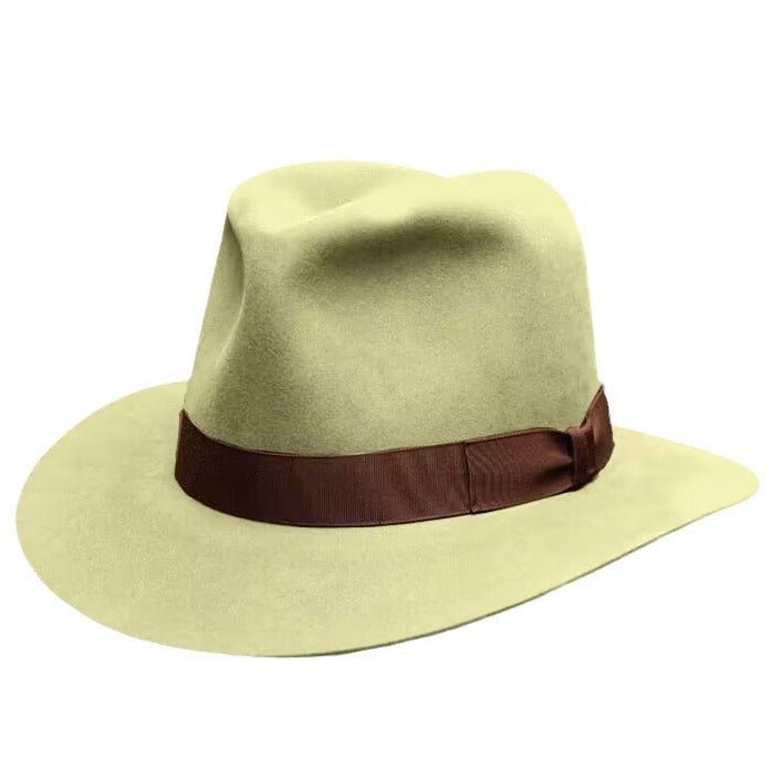 Wool Denim Hat With A Wide Brim And Bow - RALO COLLECTION STUDIO