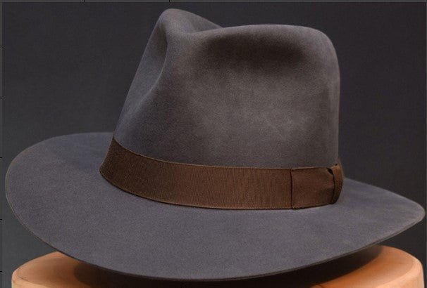 Wool Denim Hat With A Wide Brim And Bow - RALO COLLECTION STUDIO