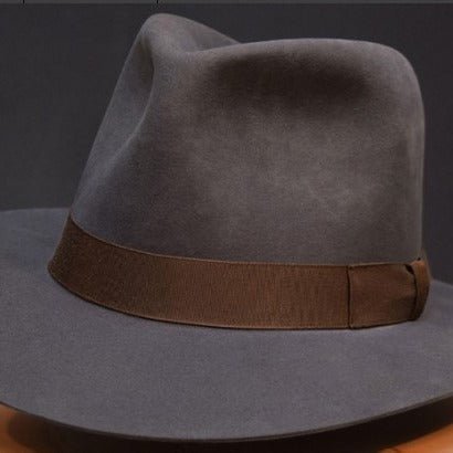 Wool Denim Hat With A Wide Brim And Bow - RALO COLLECTION STUDIO