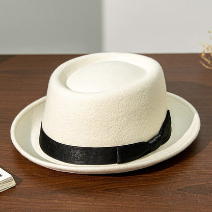 Wool Felt Hat Versatile Top Hat British-style Formal Hat - RALO COLLECTION STUDIO